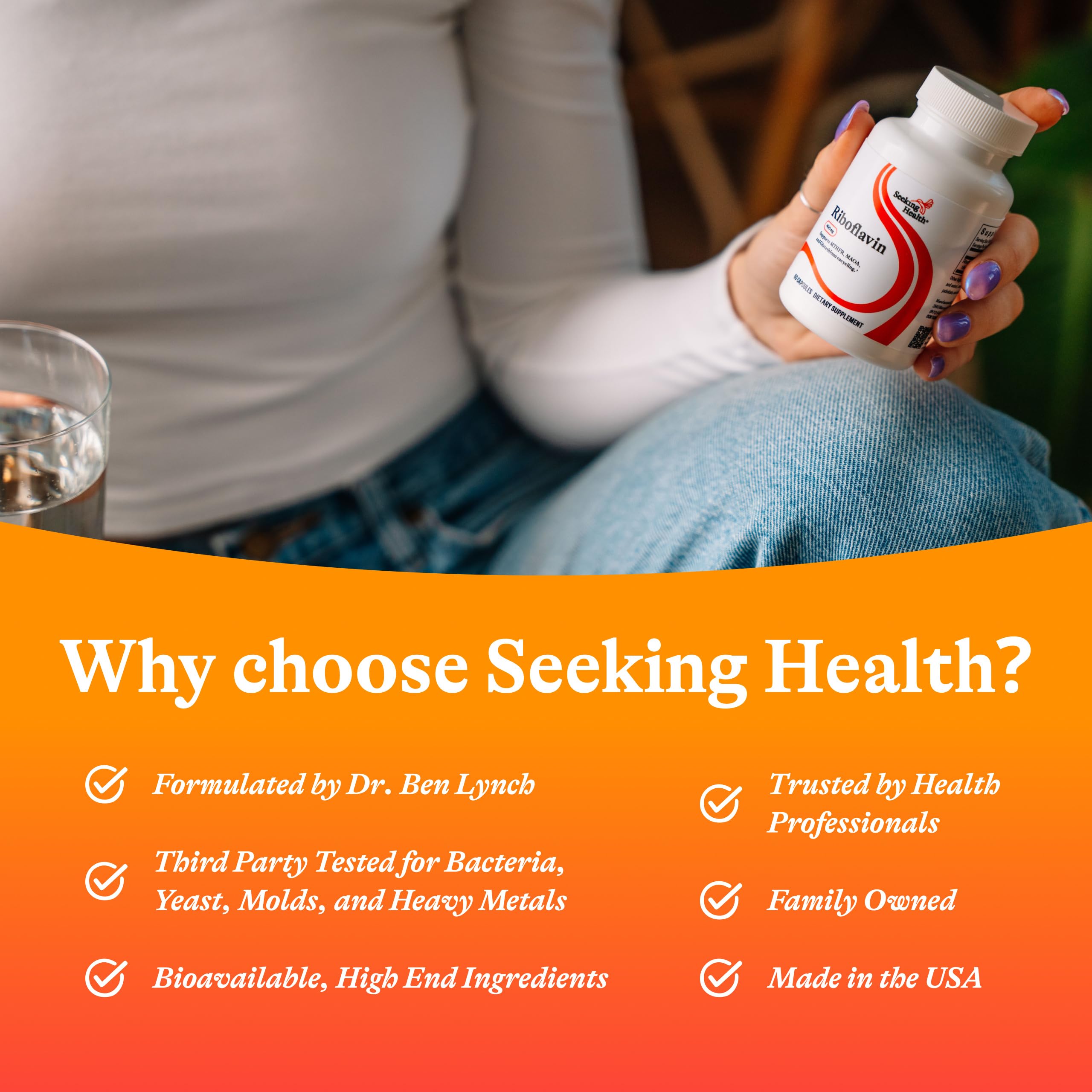 Seeking Health etiqueta nutricional enfocada en ingredientes y dosis