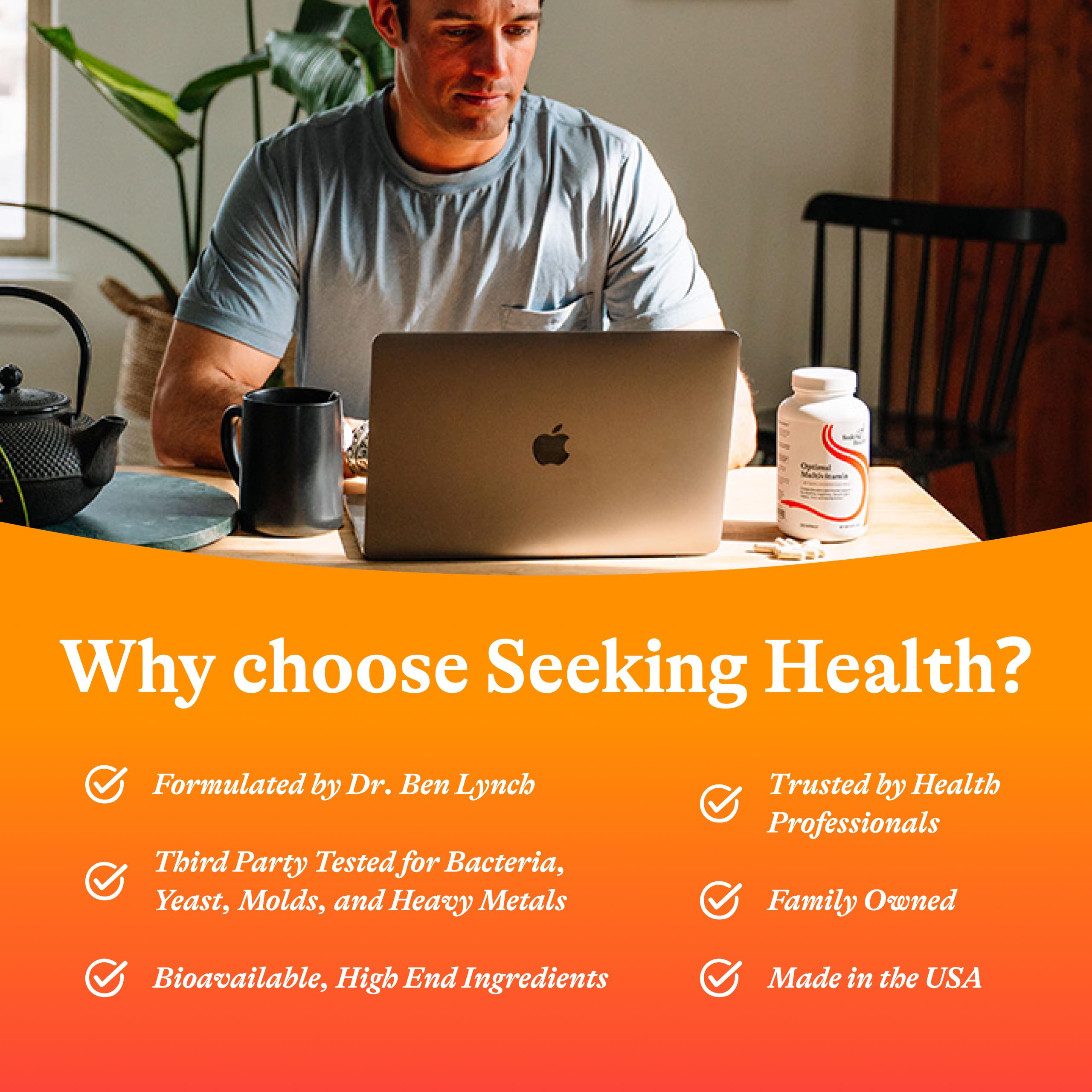 Seeking Health sello sin alérgenos indicando formulación segura