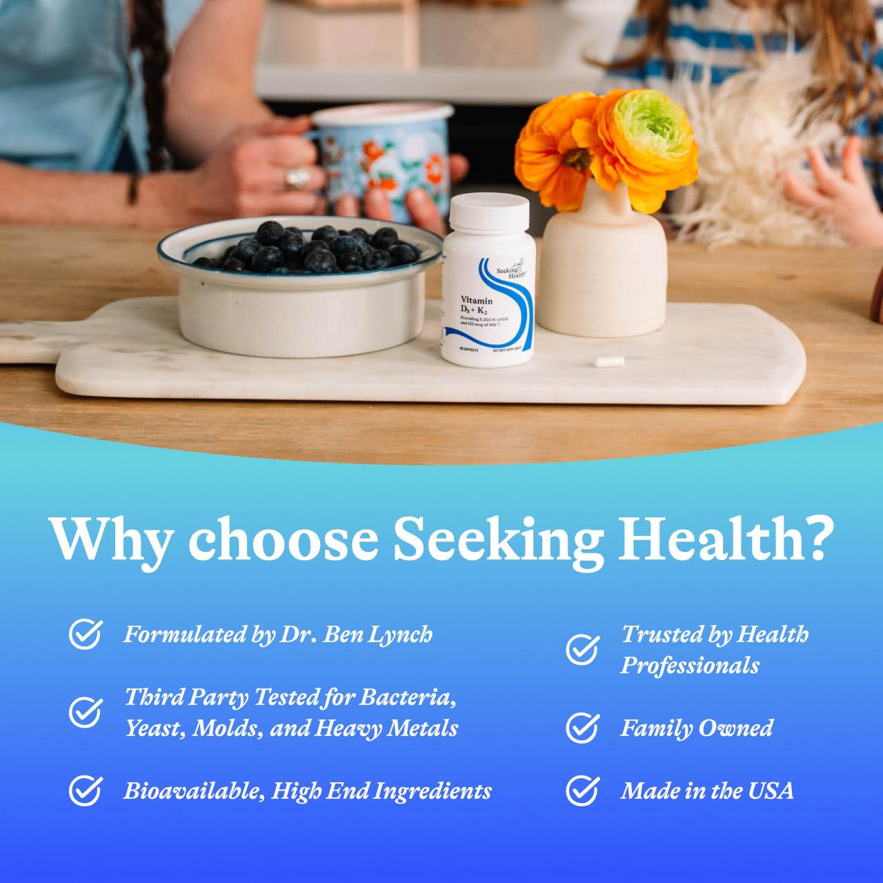 Seeking Health cápsula sobre plato con alimentos para mejor absorción