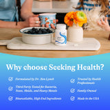 Seeking Health cápsula sobre plato con alimentos para mejor absorción