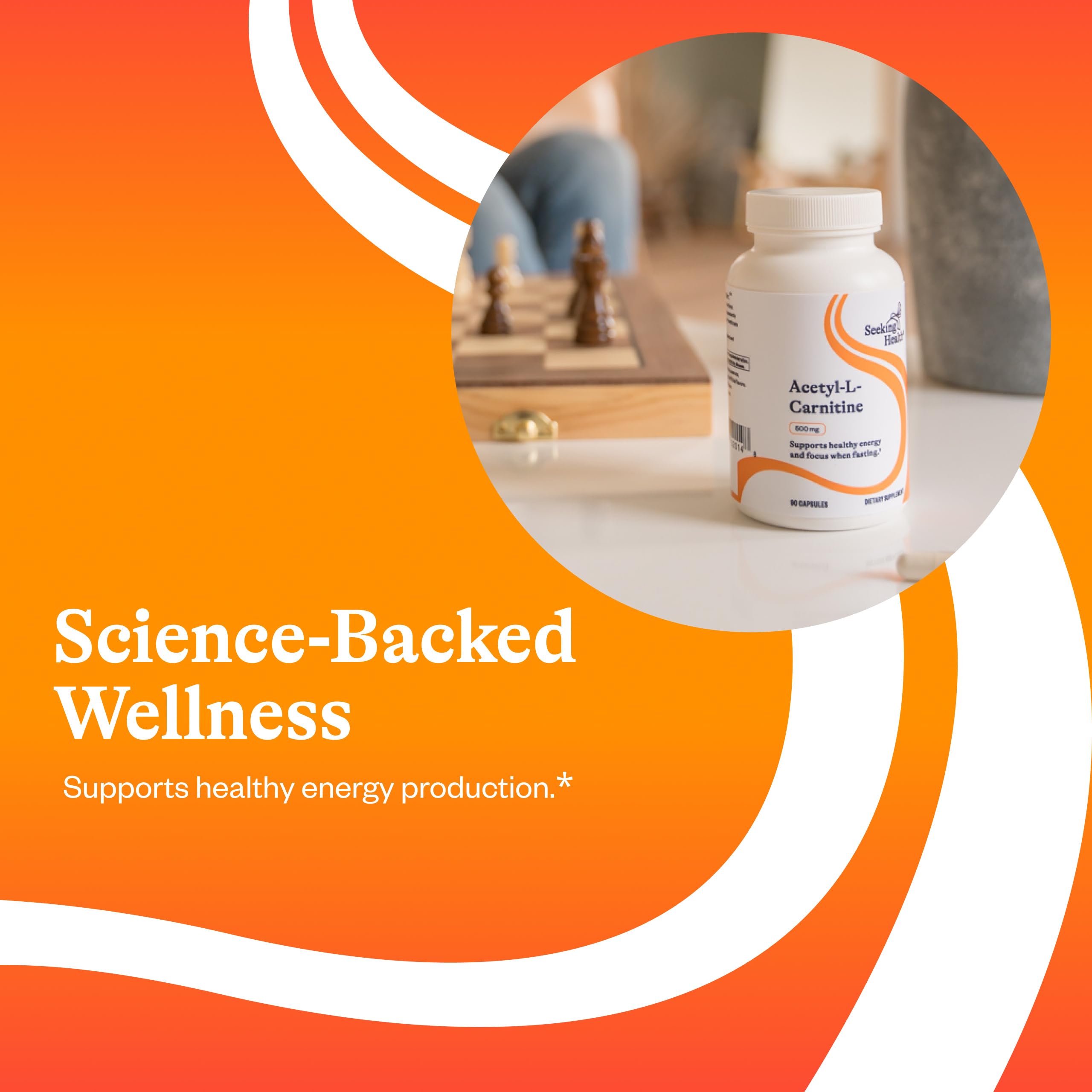 Seeking Health envase junto a pesas simboliza apoyo al entrenamiento