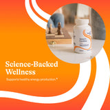 Seeking Health envase junto a pesas simboliza apoyo al entrenamiento