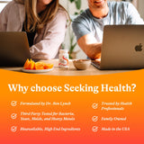 Etiqueta Seeking Health con lista de ingredientes y declaración de alérgenos clara