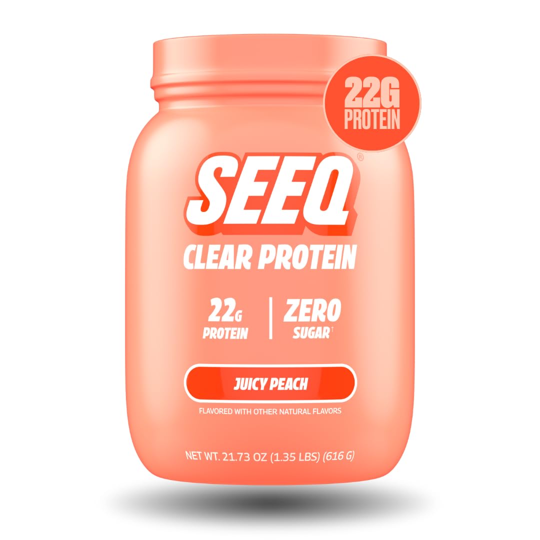 SEEQ empaque frontal Juicy Peach mostrando marca y beneficio refrescante