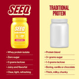 SEEQ vaso preparado translúcido fresa-limonada, refresca después del entrenamiento