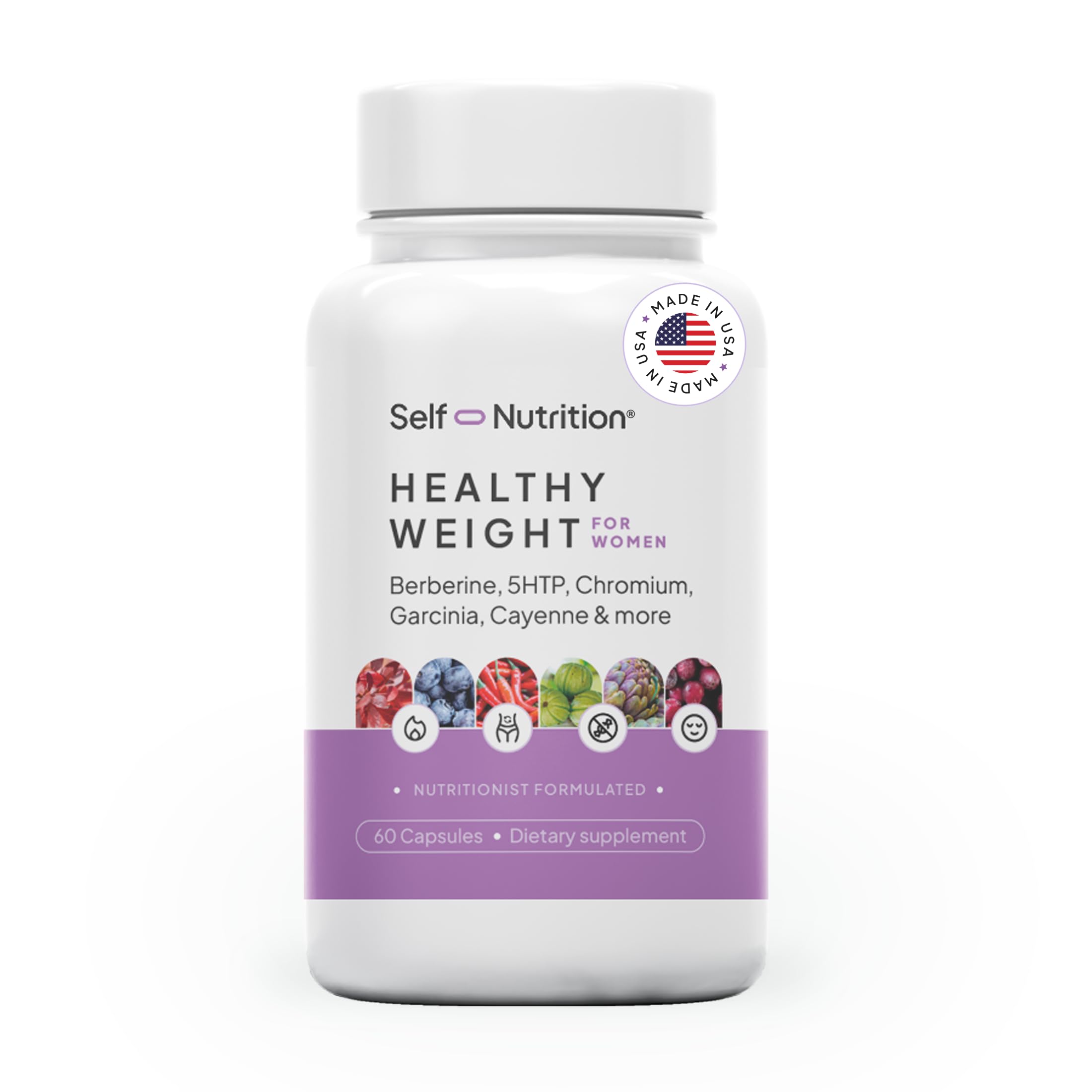 SELF NUTRITION frasco frontal mostrando cápsulas y diseño claro