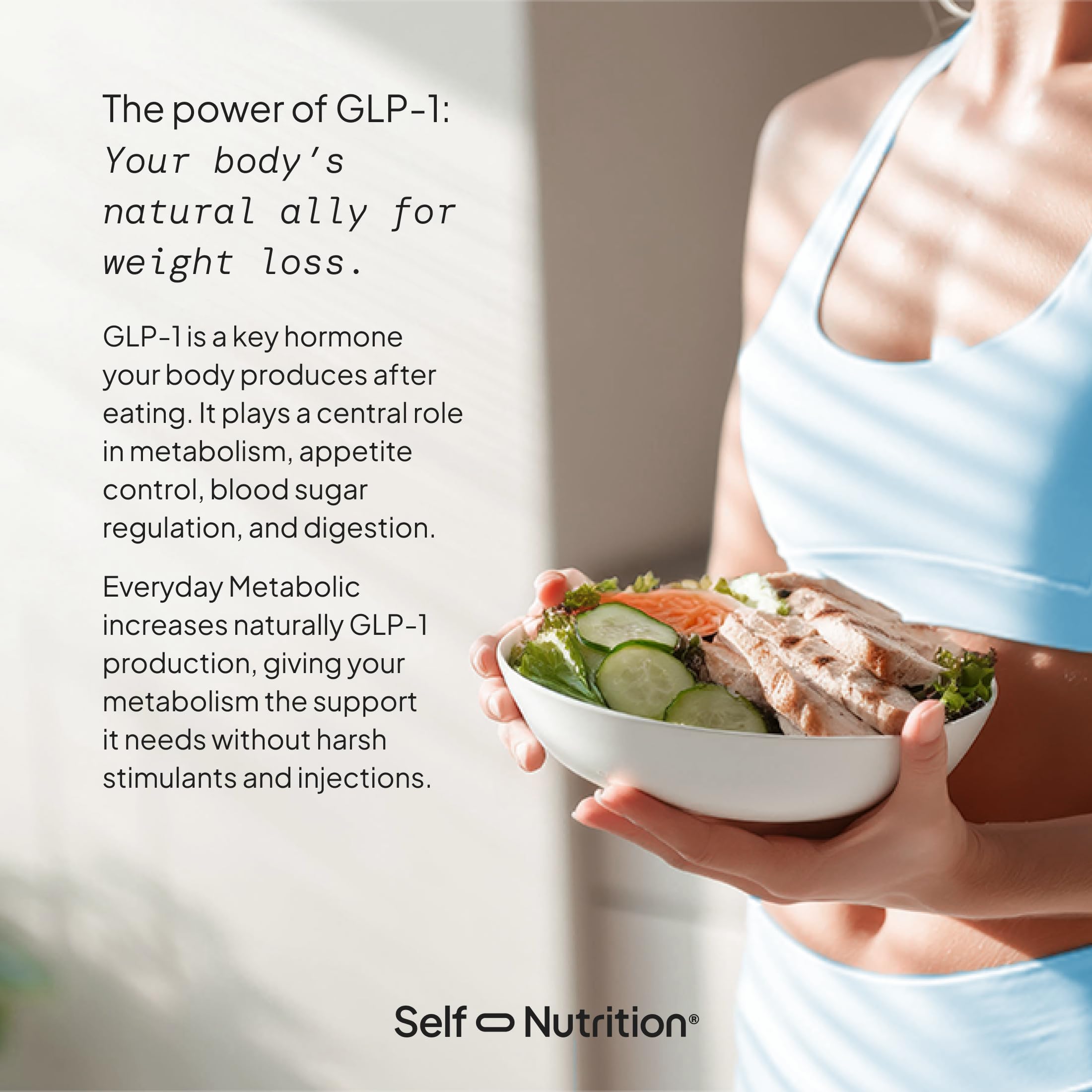 SELF NUTRITION ingredientes orgánicos visibles, sensación de limpieza