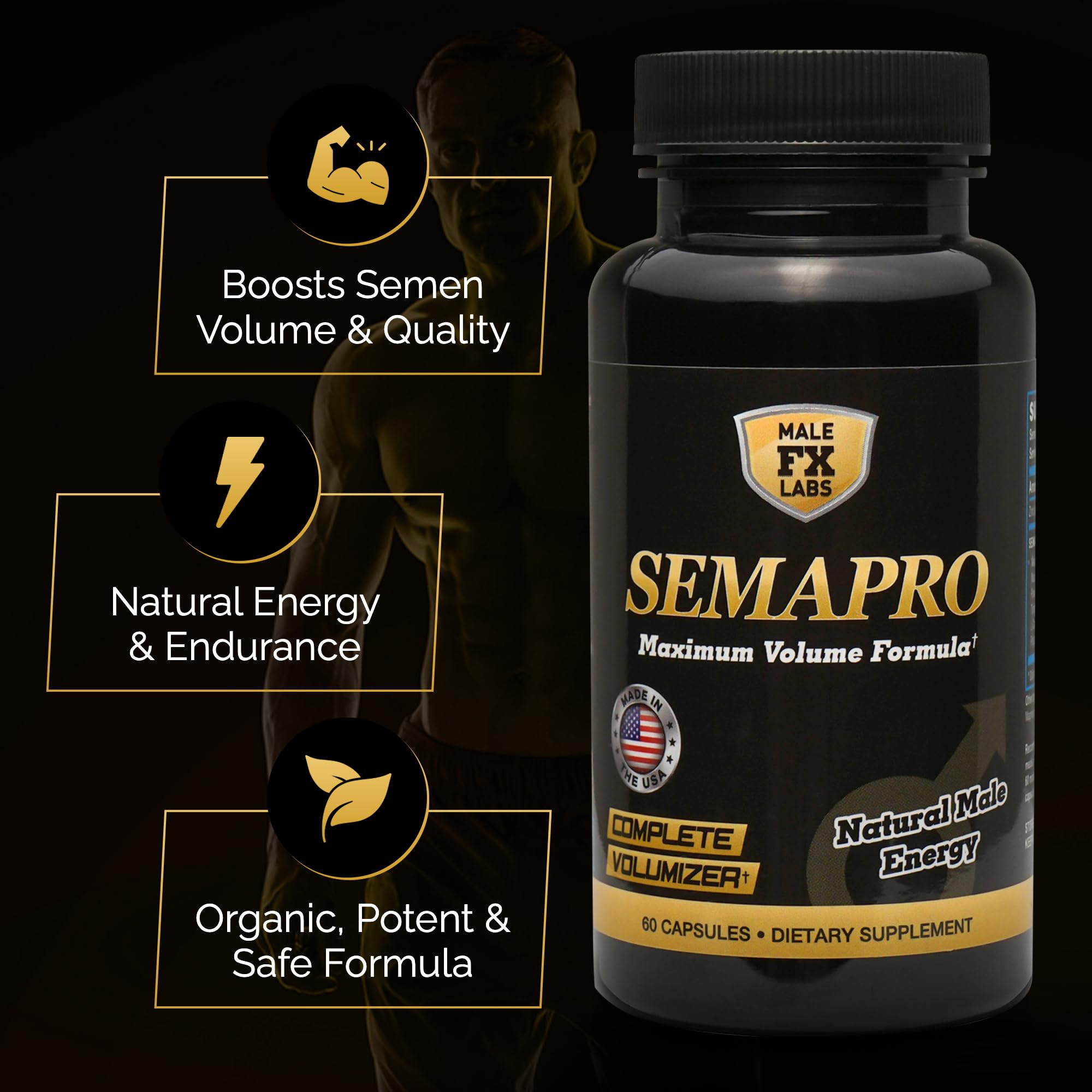 Semapro usado en mano para comparar tamaño y dosis diaria