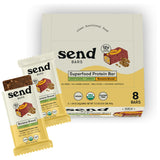SEND Bars frente del empaque mostrando sabor banana bread y beneficios nutritivos