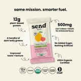 SEND Bars barra cortada mostrando interior con trozos de frutas y nueces nutritivas