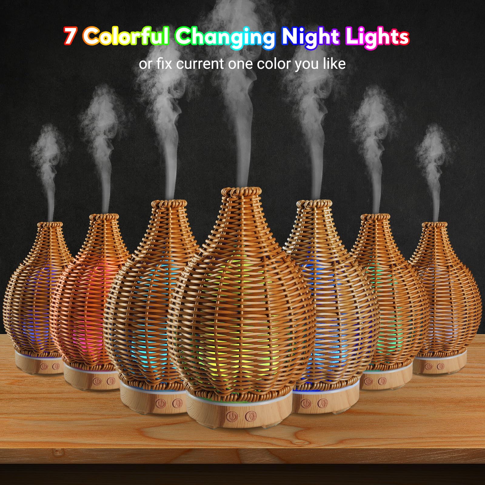 SENMUL luces LED 7 colores creando atmósfera relajante