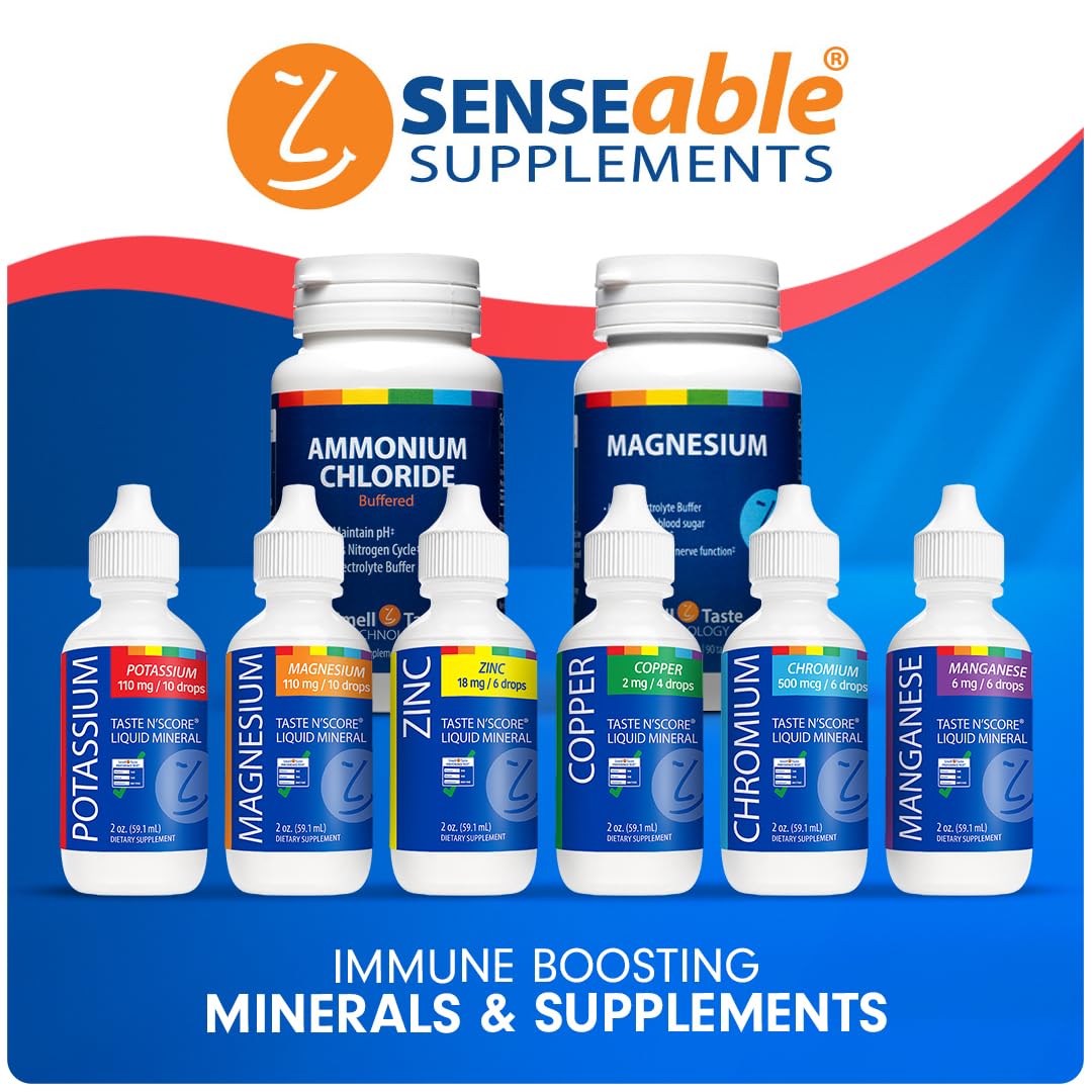 SENSEable Supplements línea de minerales Taste N' Score mostrando variedad disponible