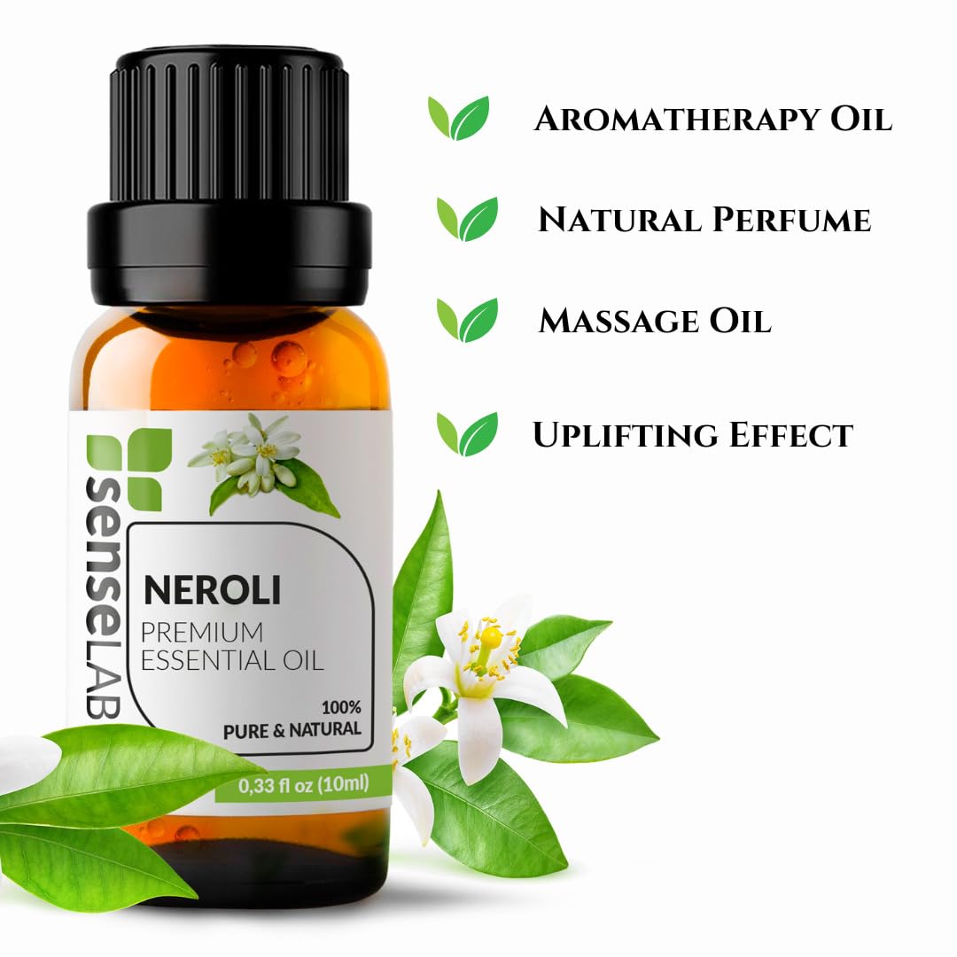 SENSELAB manos mezclando neroli con aceite portador para masaje seguro