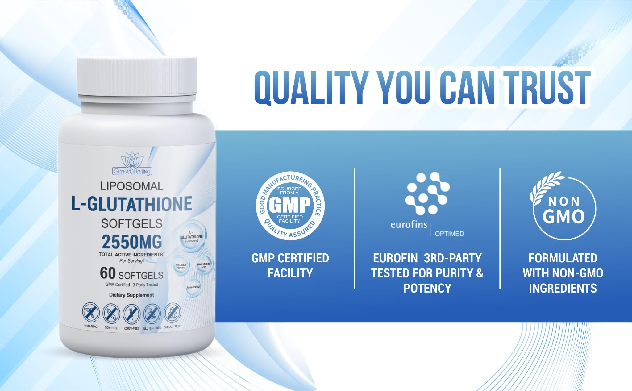 senseOfeeling etiqueta con lista de ingredientes y beneficios claros