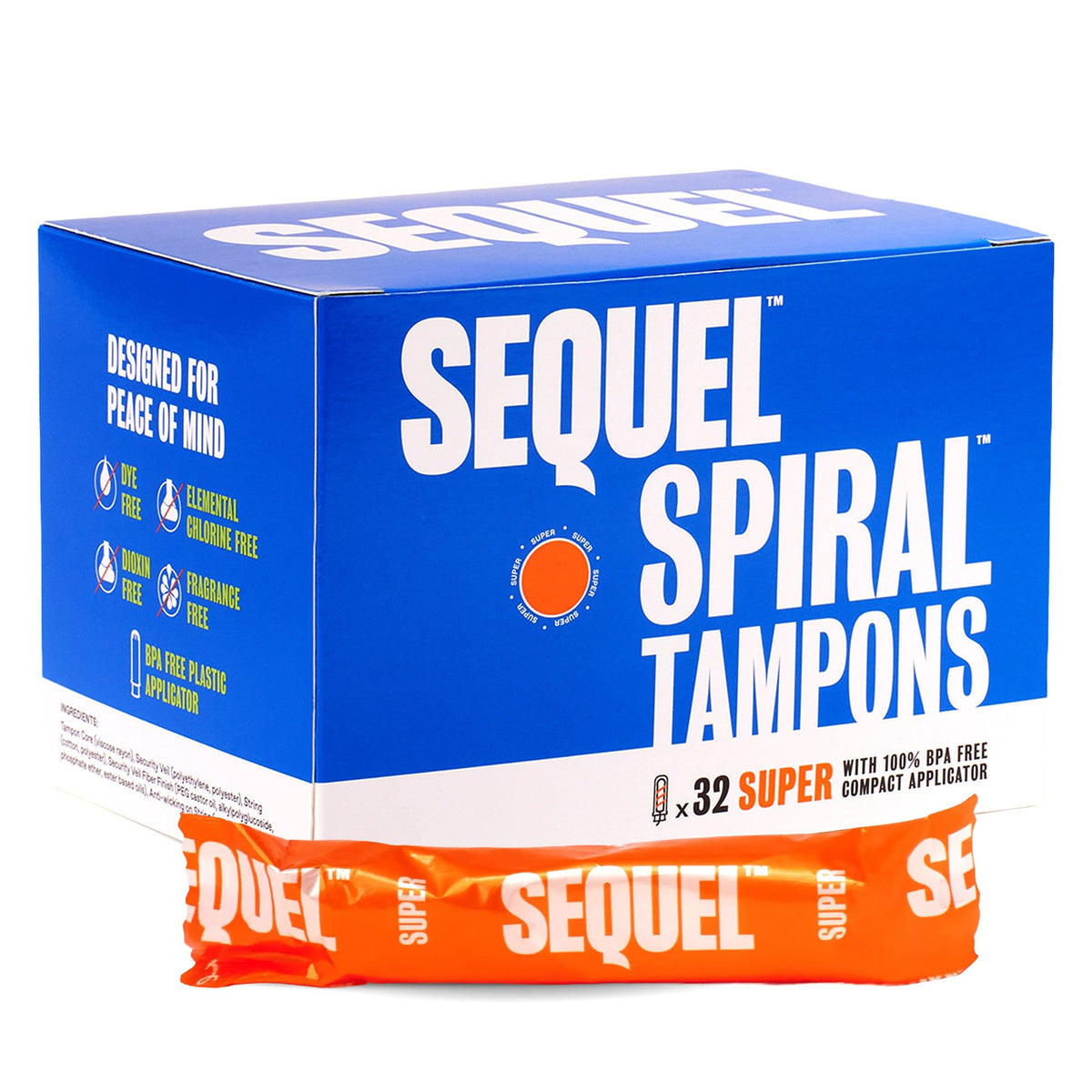 Sequel paquete frontal mostrando marca y cantidad para elección clara