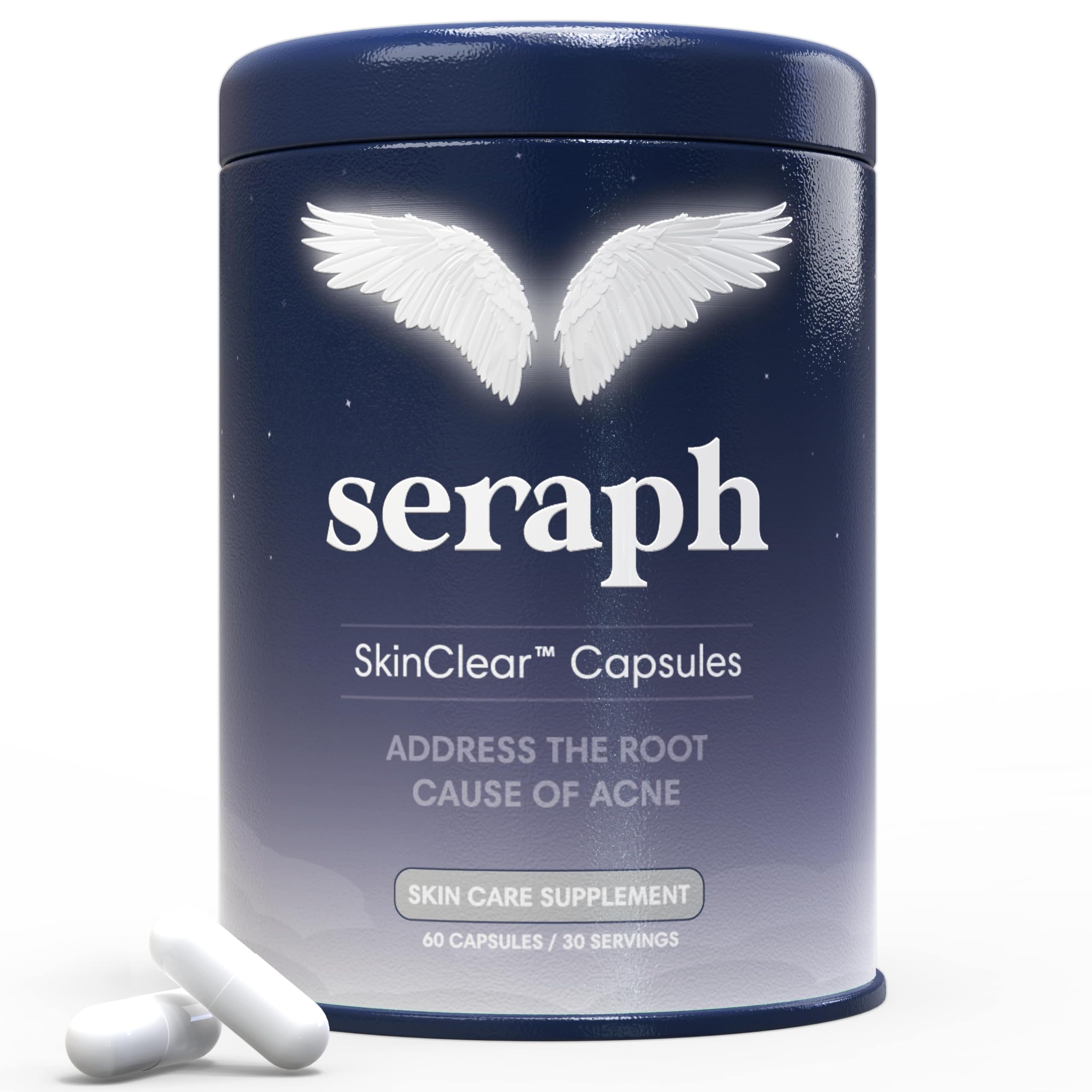 Seraph frente del empaque mostrando caja y beneficio claridad