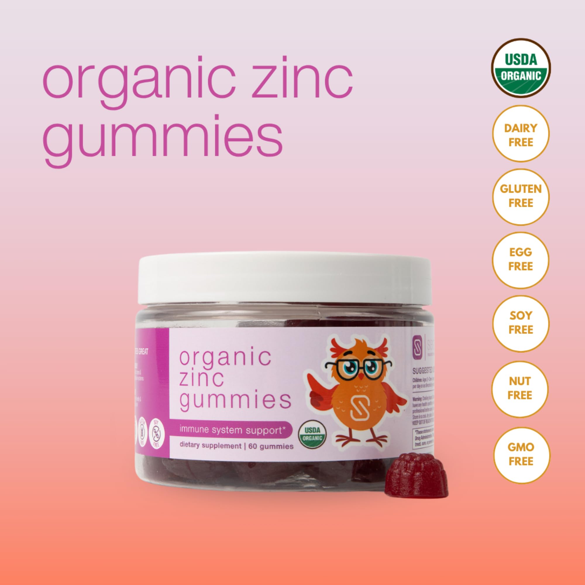 Serawise etiqueta nutricional con información de zinc y orgánico