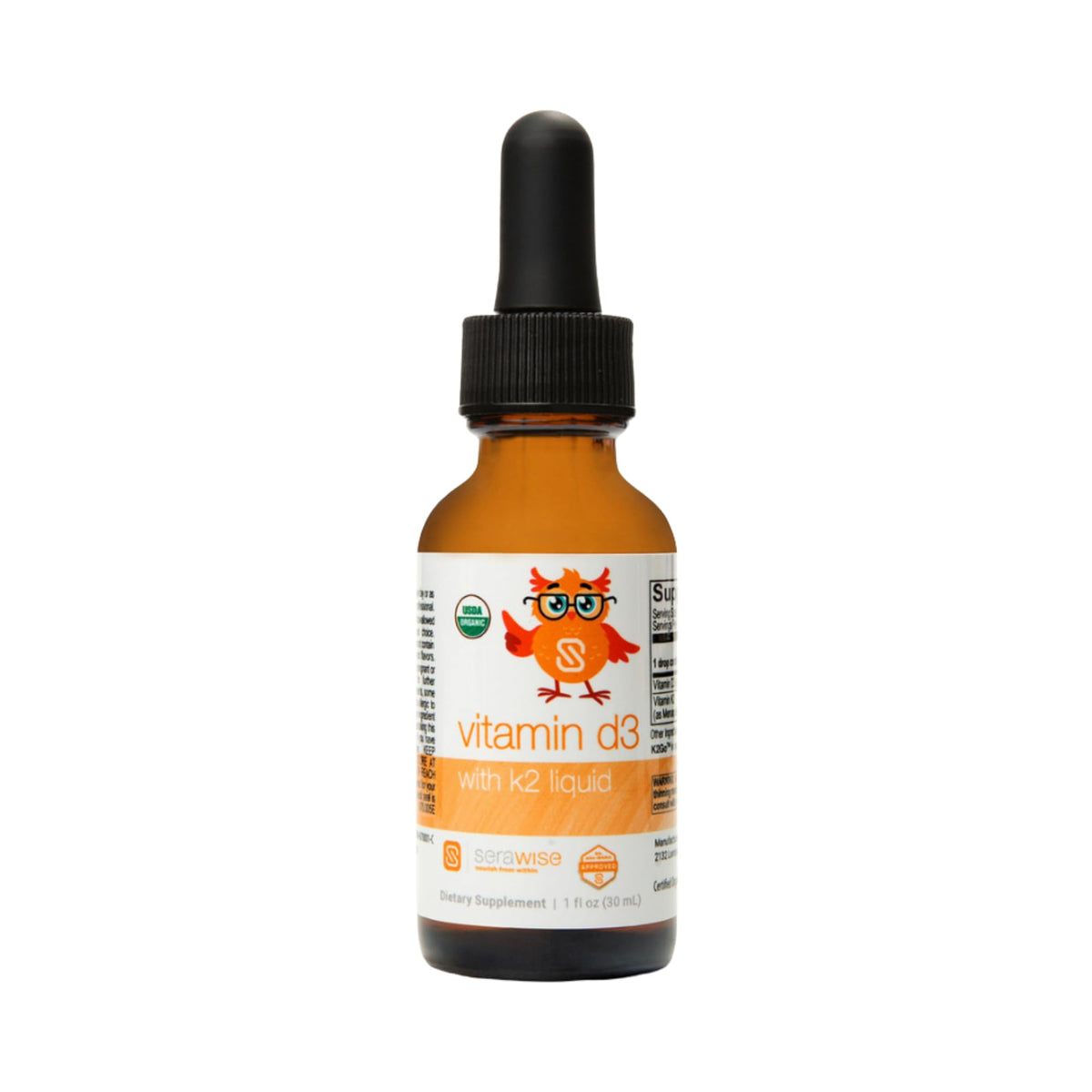 Serawise vista frontal frasco 30 ml mostrando diseño y tamaño práctico