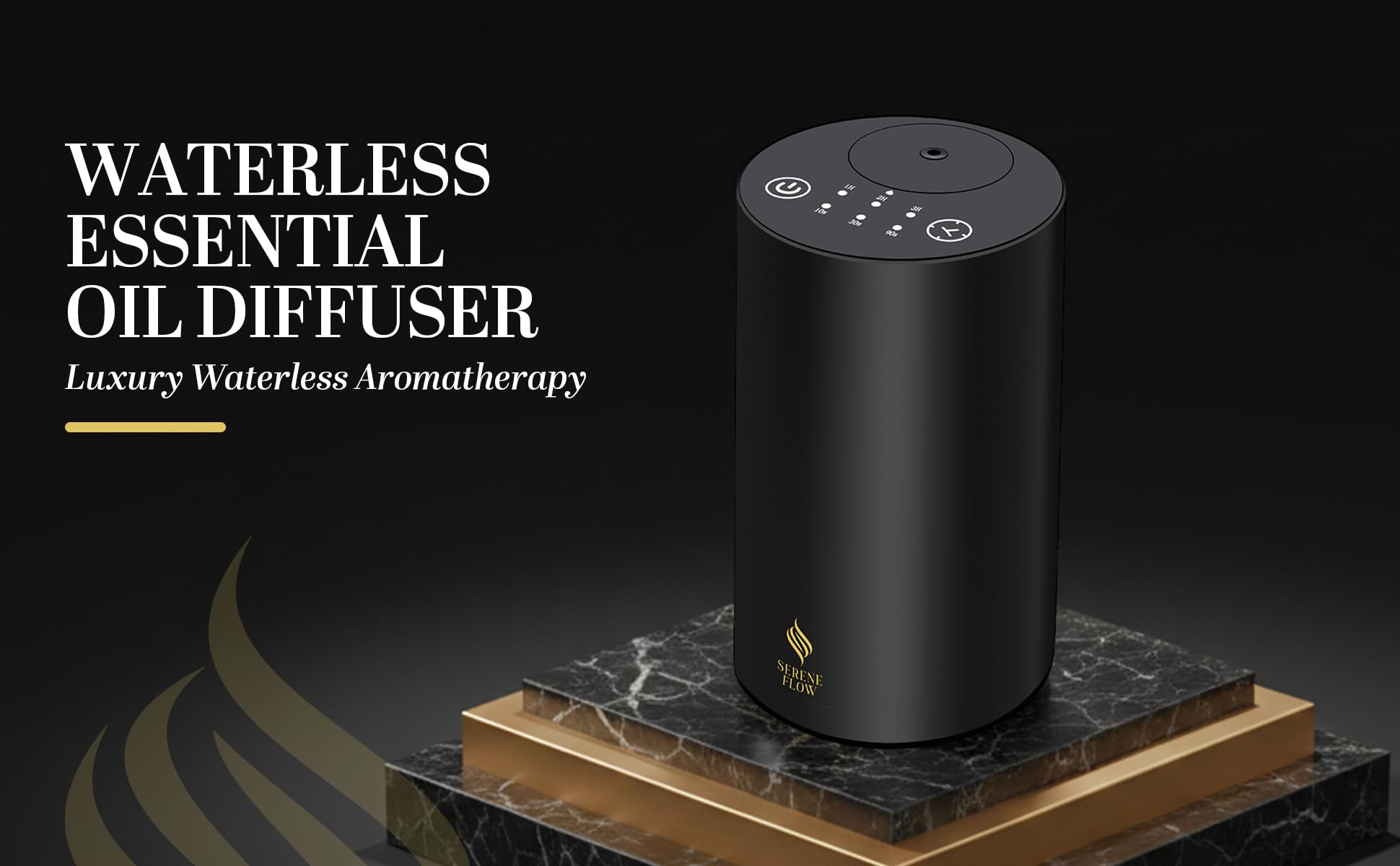 Difusor Sereneflow en dormitorio creando atmósfera tranquila para dormir