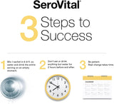 Serovital disolviéndose en un vaso de agua, rápida mezcla y consumo práctico