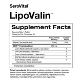 Serovital LipoValin comparación de tamaño que muestra la tableta y referencia de escala