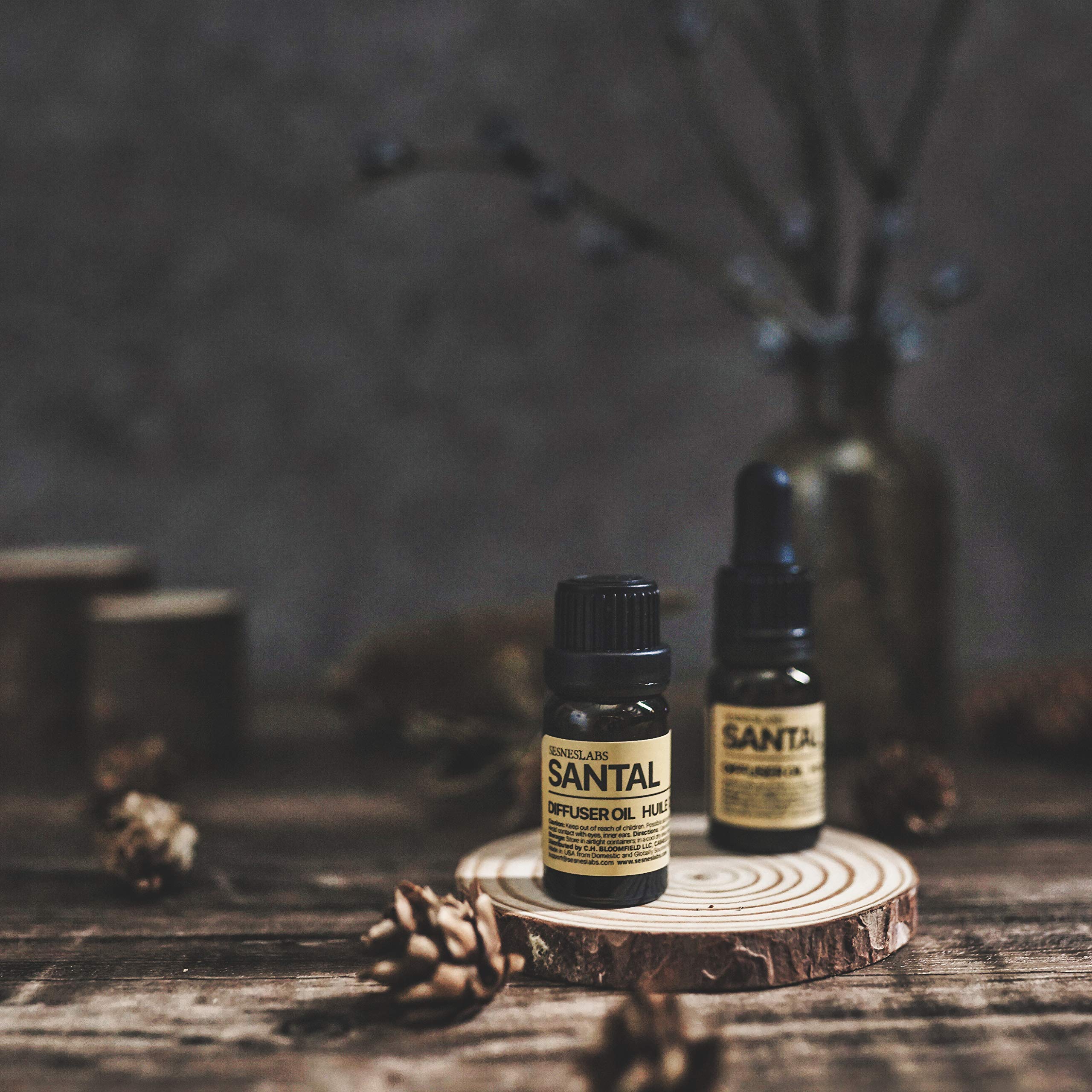 sesneslabs santal comparación de tamaño 10 ml para referencia visual