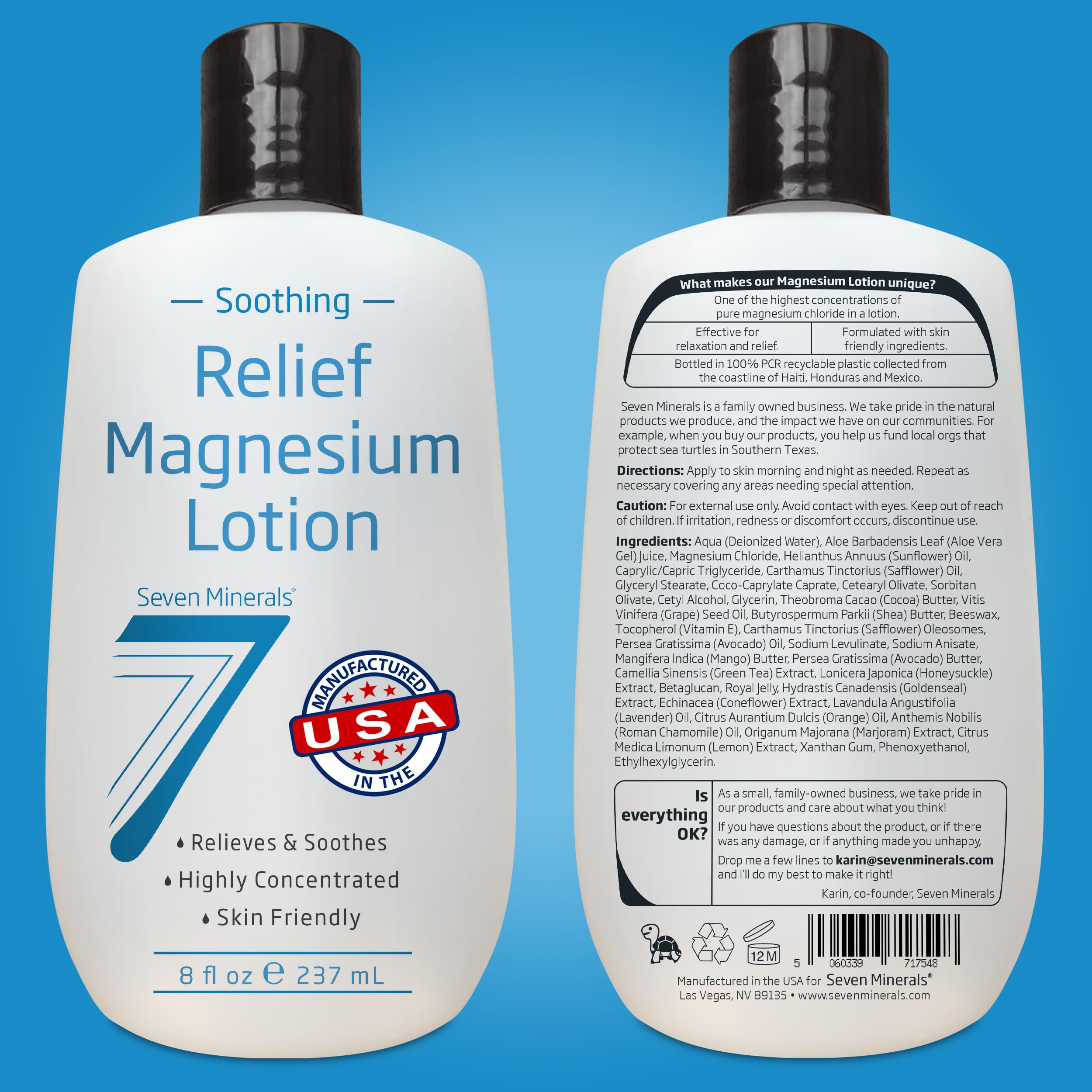 Seven Minerals: primer plano de mantecas y aceites hidratantes