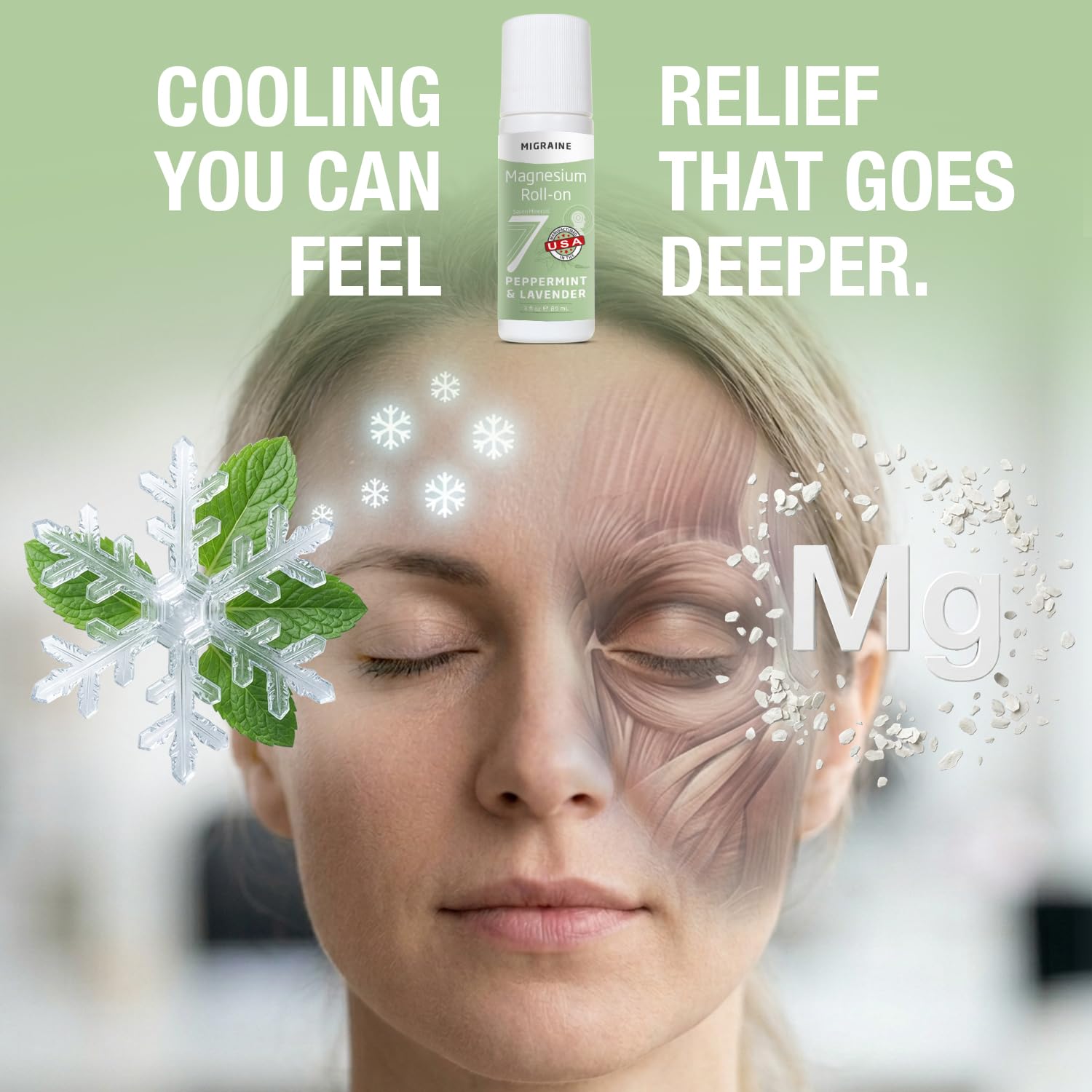 Detalle del aplicador roll-on Seven Minerals para aplicación precisa y sin goteos