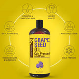 Seven Minerals detalle de textura del aceite de semilla de uva, ligera y no grasosa