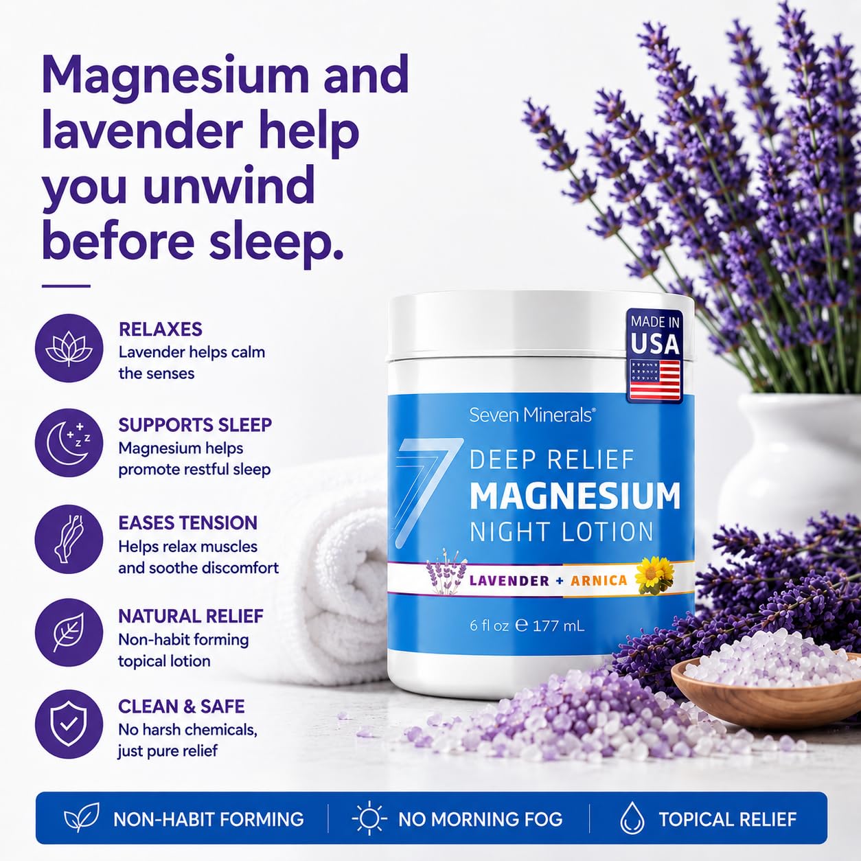 Etiqueta de Seven Minerals con lista de ingredientes naturales y beneficios visibles