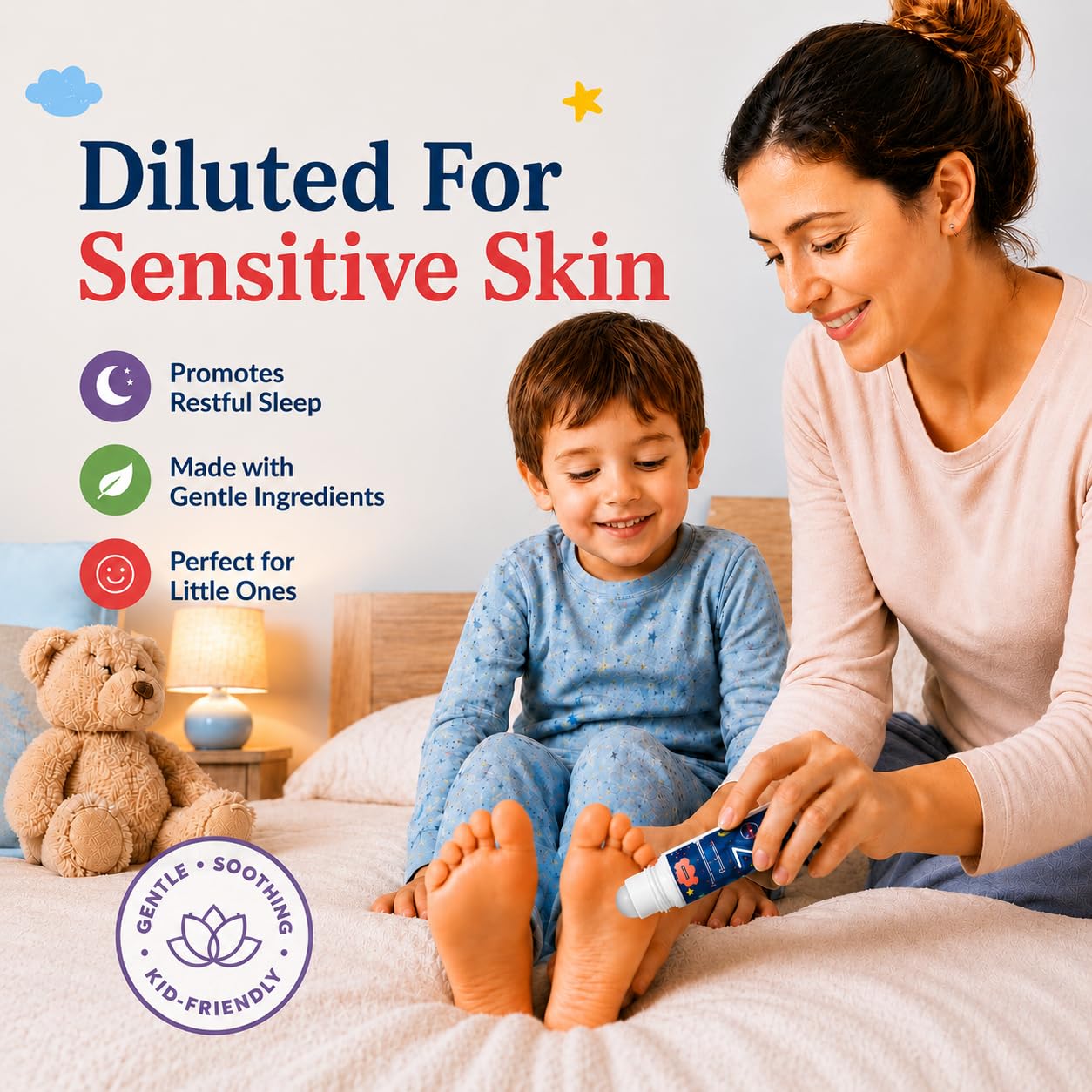 Seven Minerals tamaño comparado con una mano para referencia de 3 fl oz