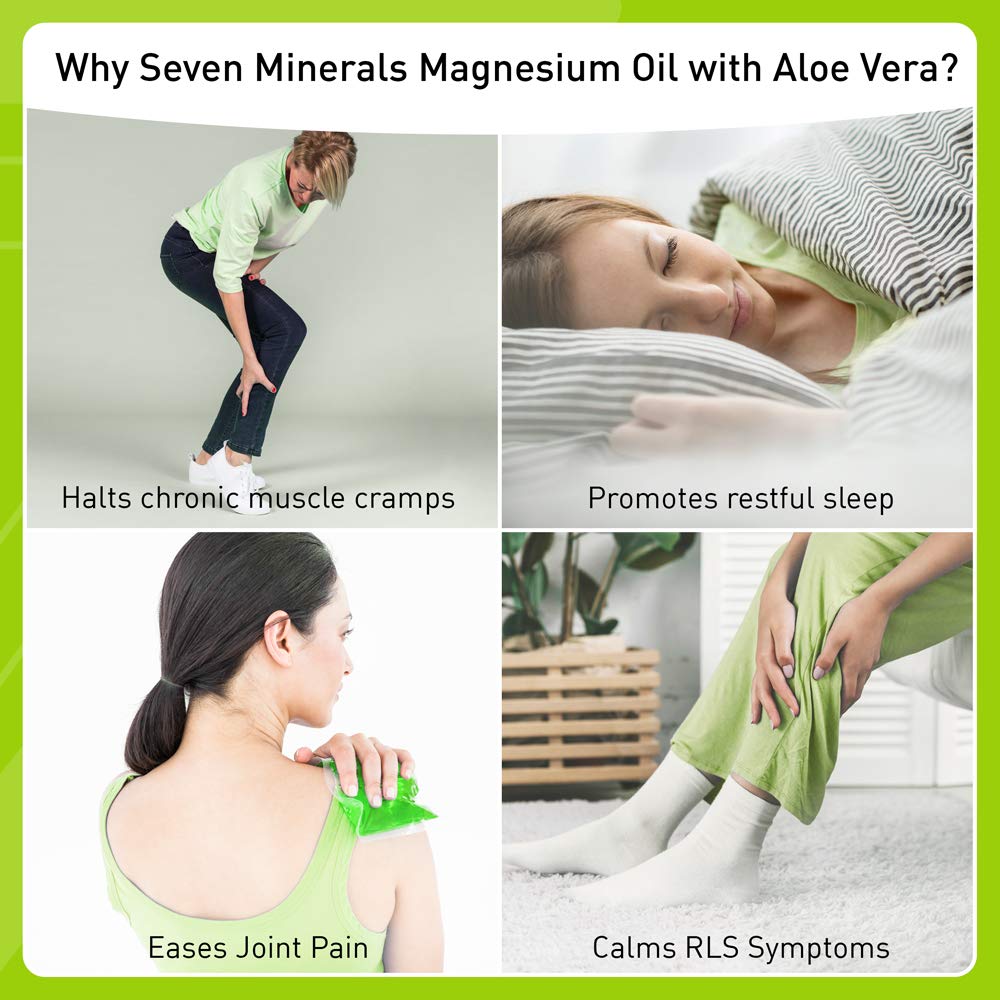Seven Minerals gotas sobre piel, textura con aloe que calma e hidrata