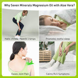 Seven Minerals gotas sobre piel, textura con aloe que calma e hidrata