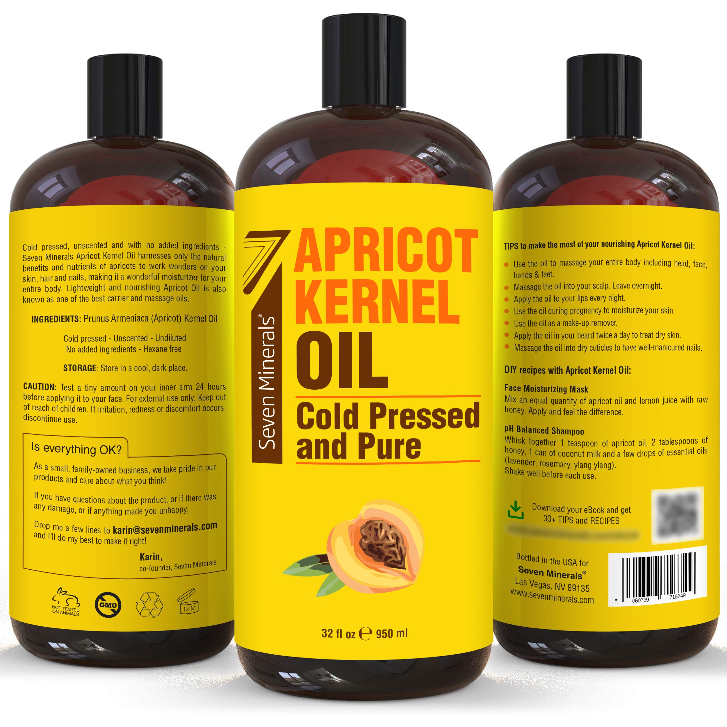 Seven Minerals aceite en manos demostrando uso en masaje y mejor deslizamiento