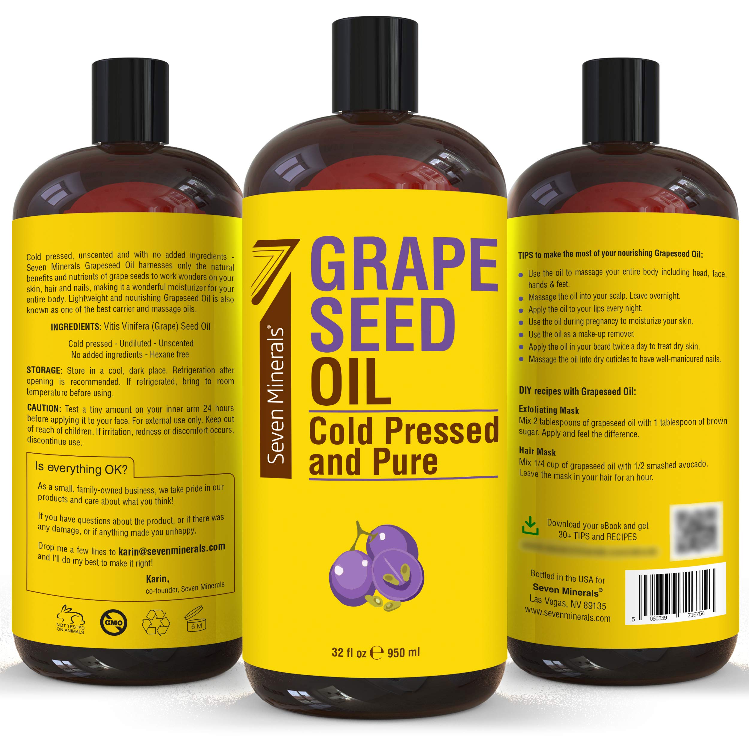 Seven Minerals aceite en uso durante masaje profesional, facilitan deslizamiento
