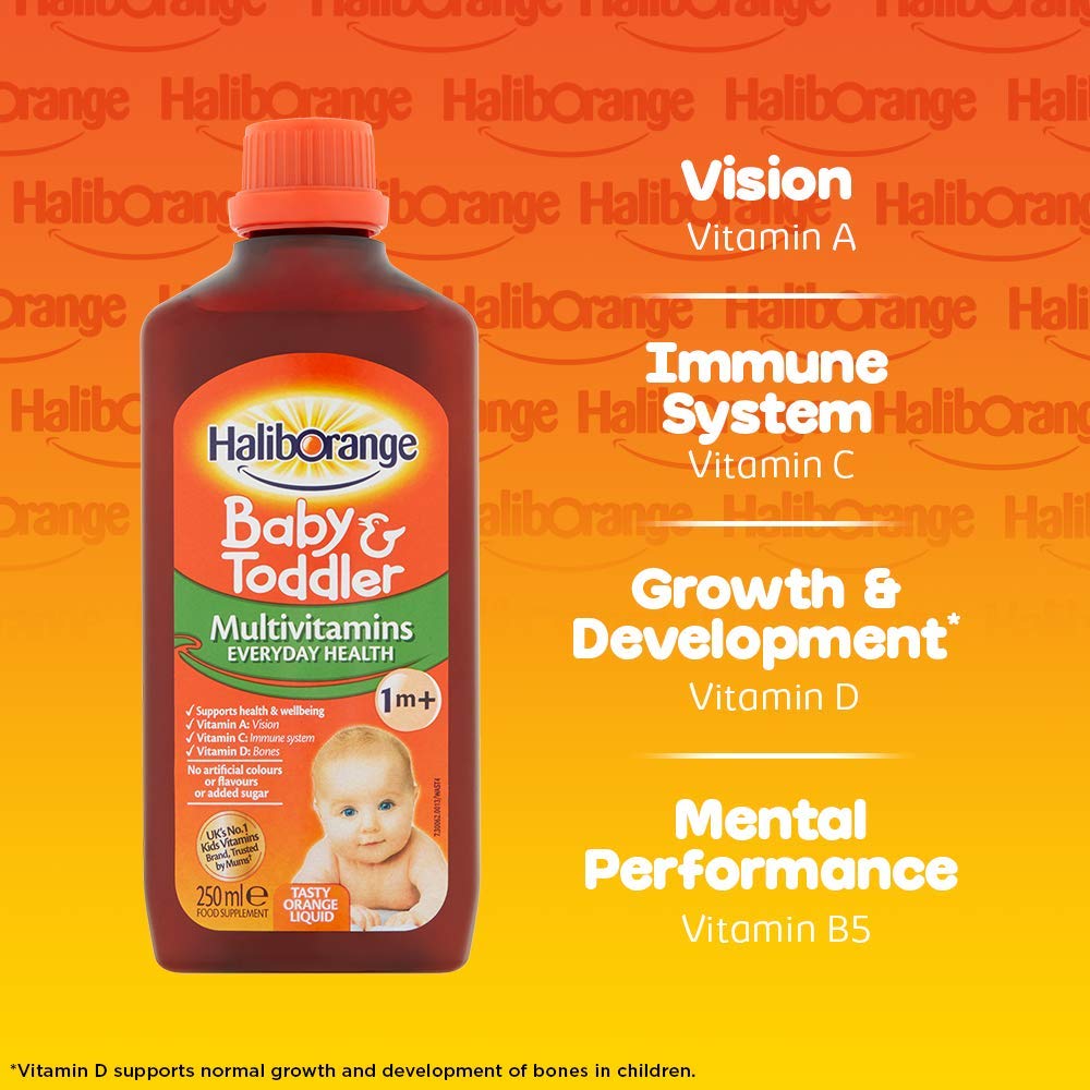 Sevenseas Haliborange en vaso mezclado con leche para toma más sencilla