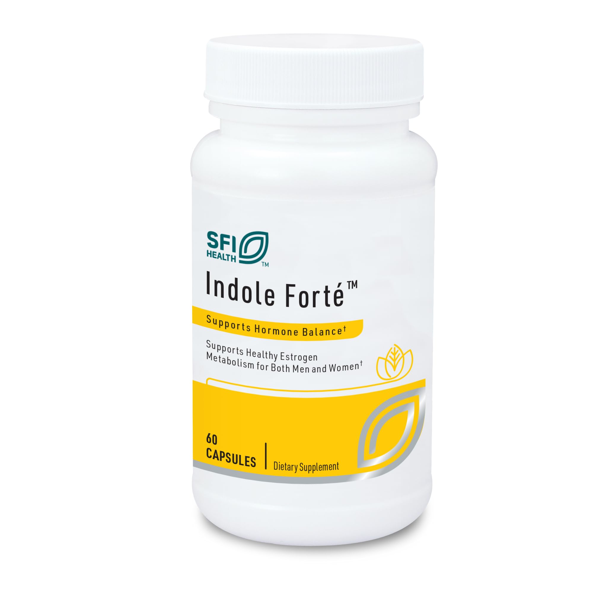 SFI Health frasco Indole Forté frente, presentación profesional y confianza