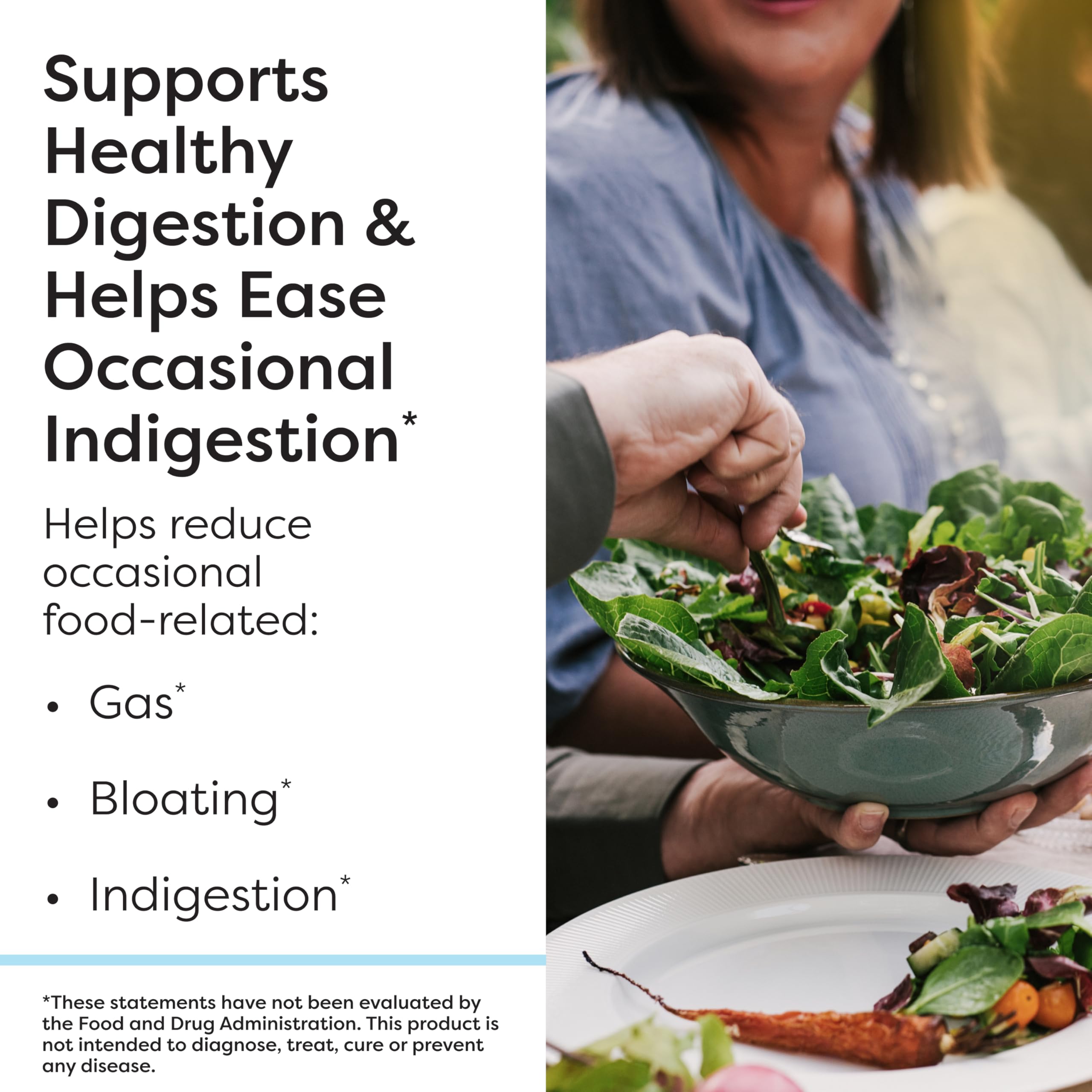 SFI Health cápsula junto a un plato para ilustrar uso con comidas y apoyo digestivo