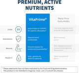 SFI Health VitaPrime rótulo legible con lista de nutrientes y sin hierro