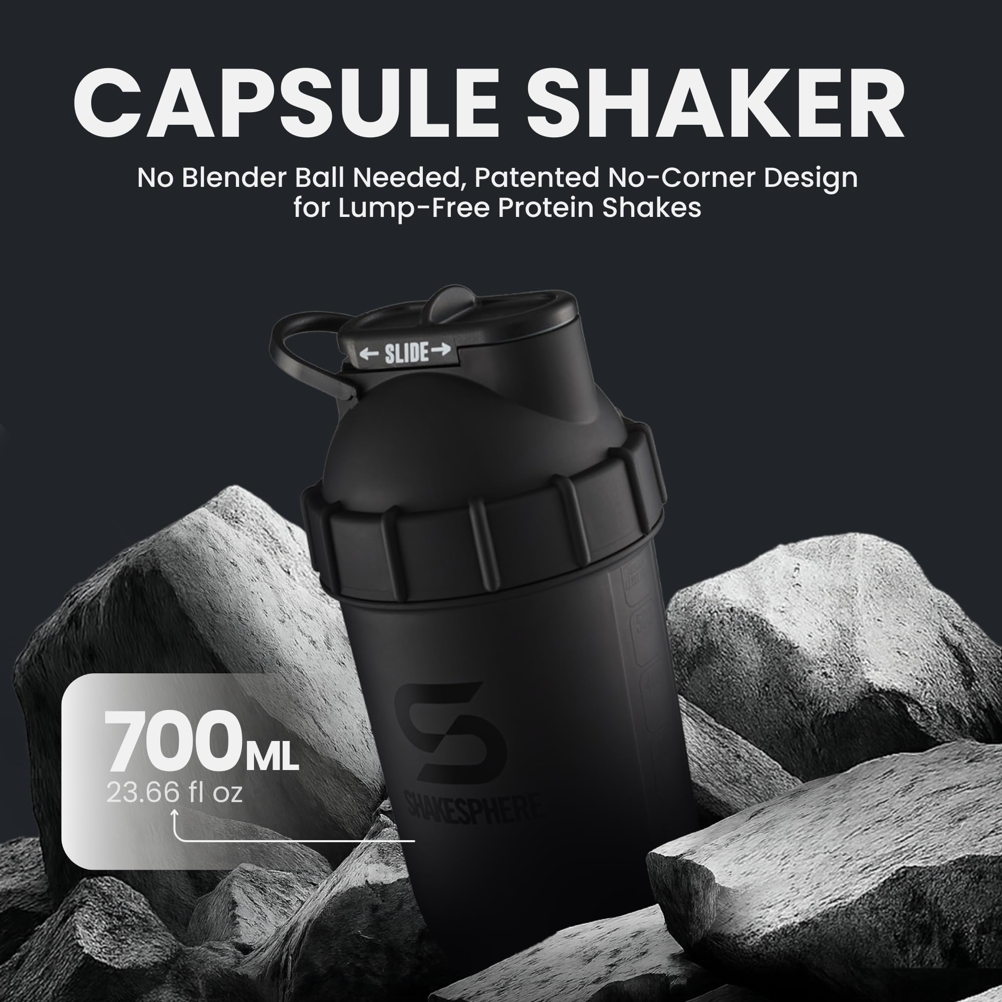 SHAKESPHERE detalle de la cápsula interior que facilita mezclas sin grumos