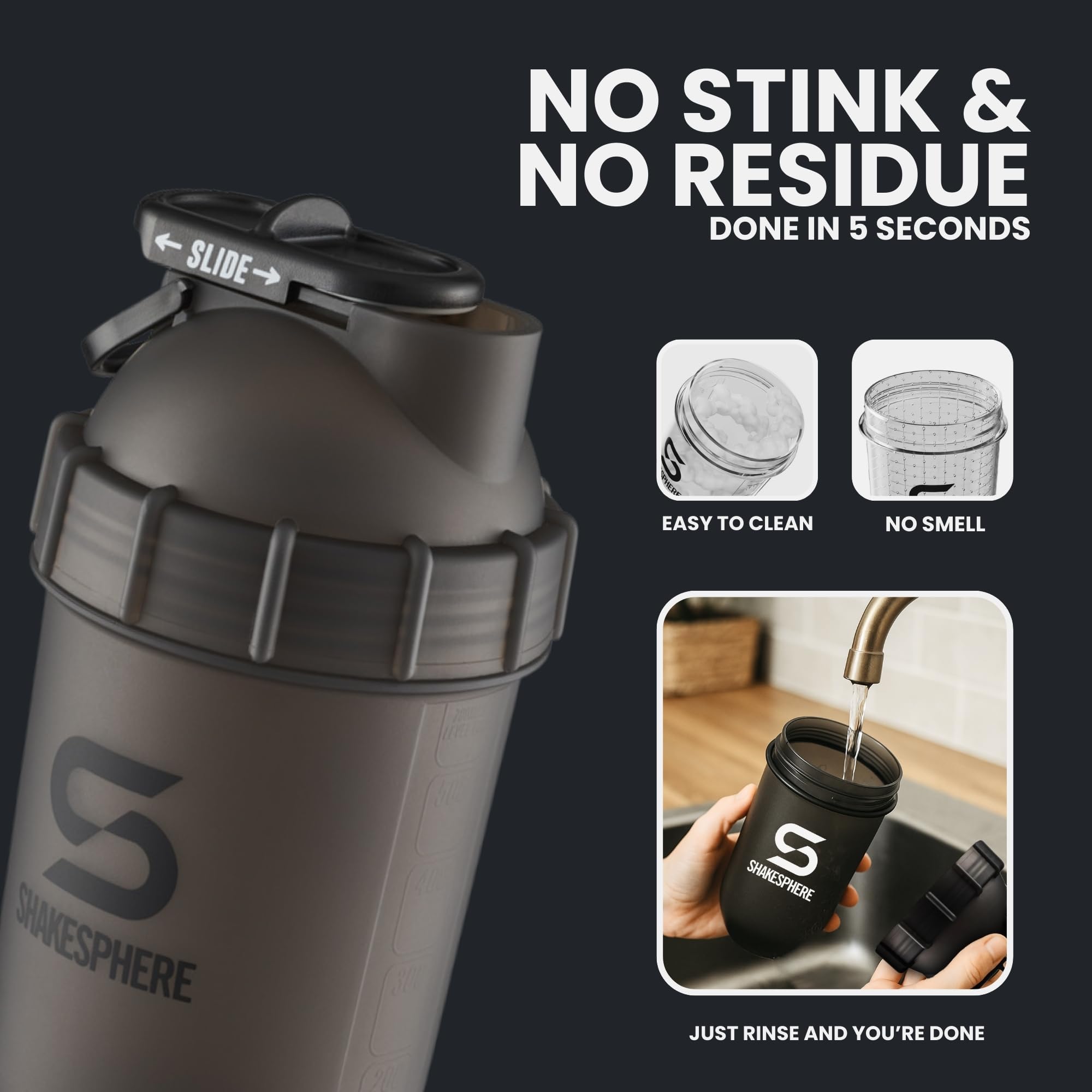 SHAKESPHERE botella en congelador lista para enfriar bebidas rápidamente