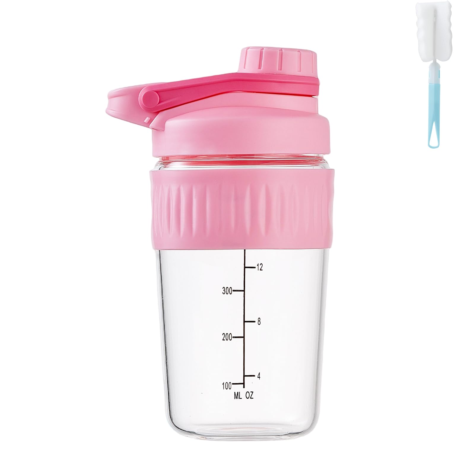 ShakeXpert botella 16oz frontal rosa, diseño seguro y elegante