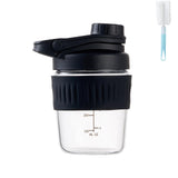 ShakeXpert vista frontal del vaso mezclador de 12 oz, portátil y seguro