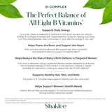 Shaklee B-Complex frasco abierto con tabletas accesibles para la toma diaria