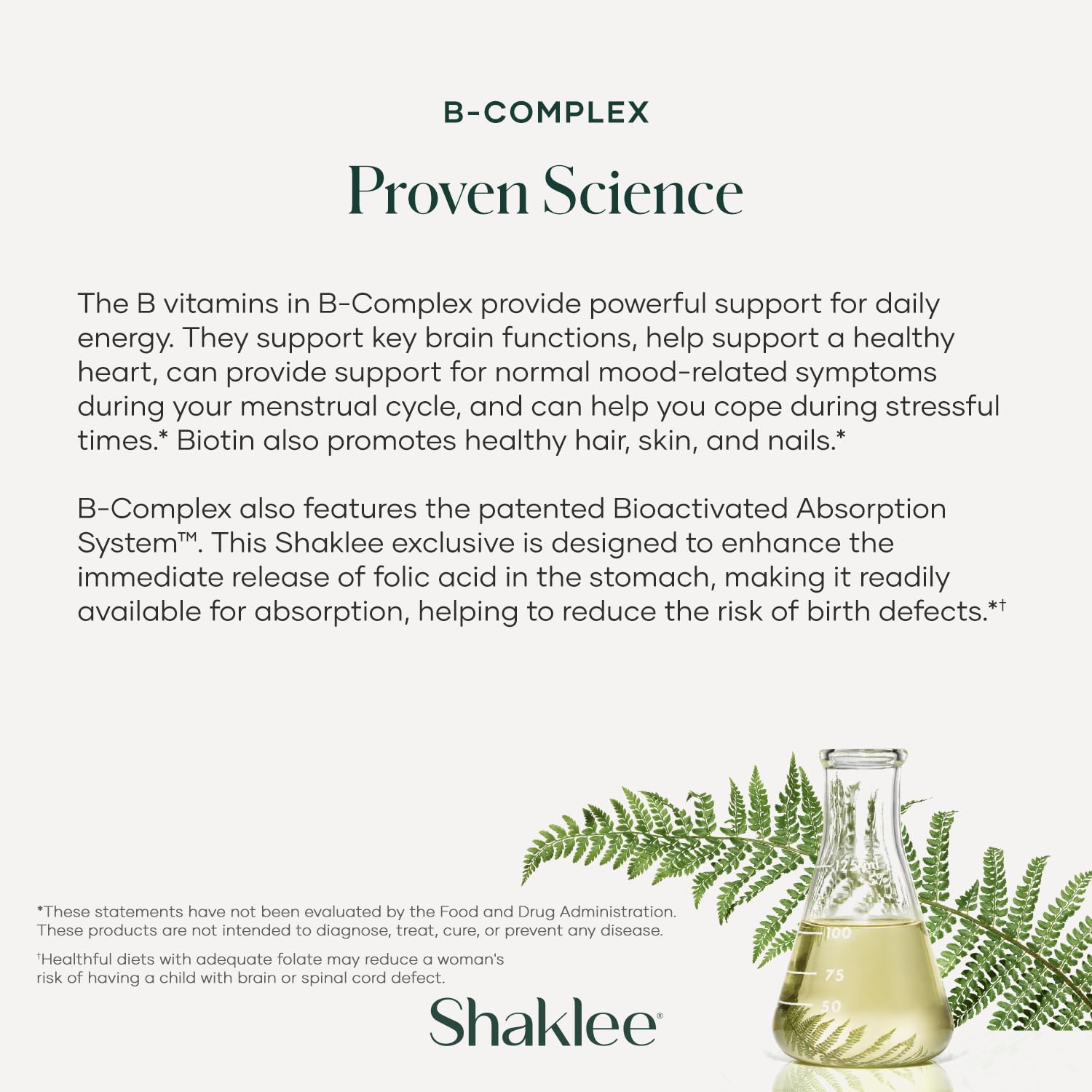 Shaklee B-Complex detalle de ingredientes en la etiqueta mostrando formas bioactivas