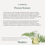 Shaklee B-Complex detalle de ingredientes en la etiqueta mostrando formas bioactivas