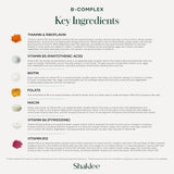 Shaklee B-Complex botella en un estante de cocina ilustrando uso cotidiano sencillo