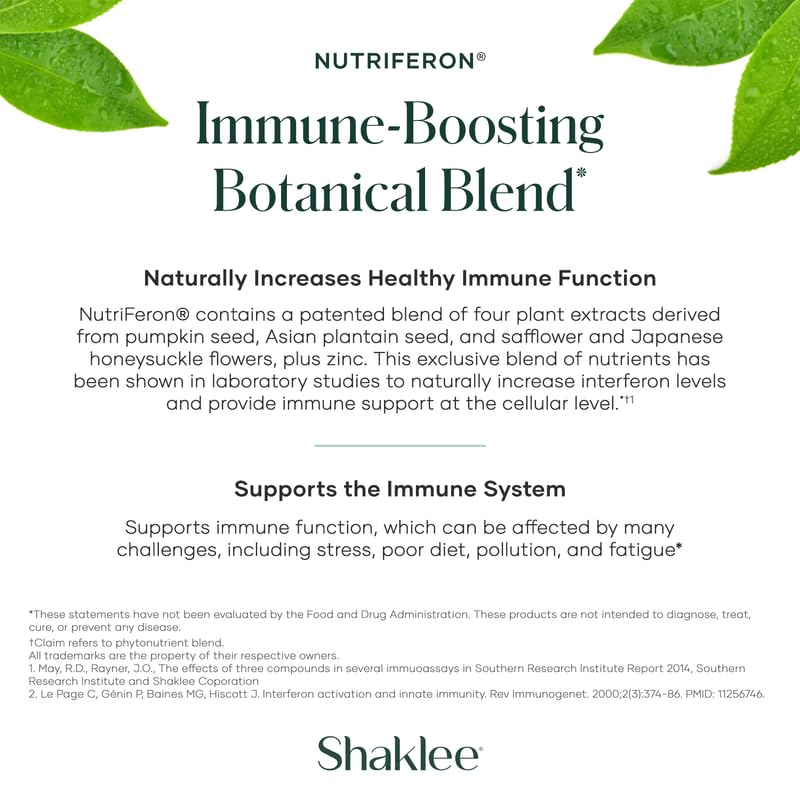 Shaklee NutriFeron primer plano del caplet que muestra textura y calidad