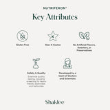 Shaklee NutriFeron etiqueta nutricional con ingredientes y cantidad por porción