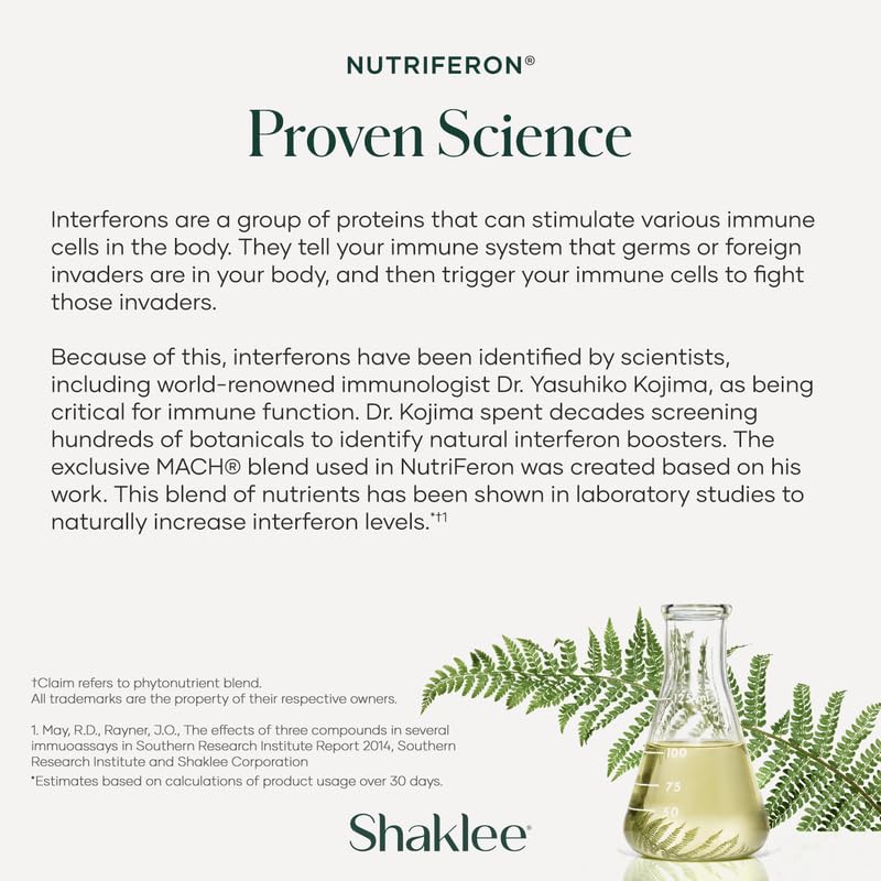 Shaklee NutriFeron junto a una moneda para comparar tamaño del caplet